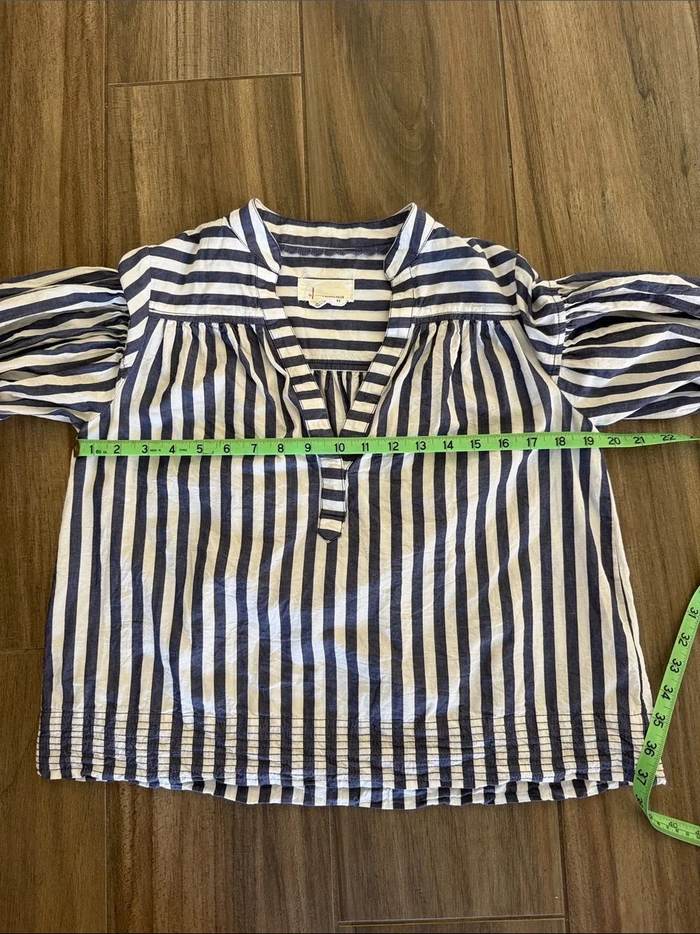 Anthropologie Darcey Popover Swing Top Blue and White Striped Blouse. Women’s XS